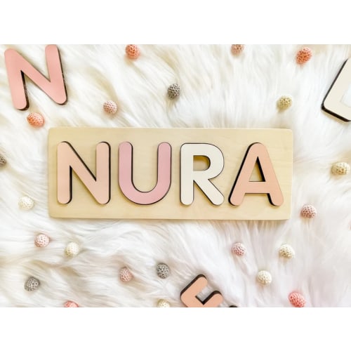 Etsy Personalized Baby Name Puzzle - Pink
