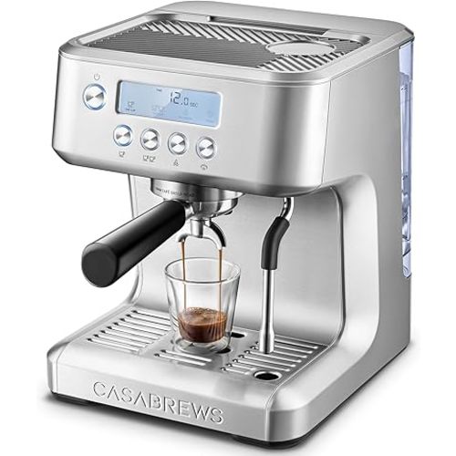 CASABREWS Ultra Espresso Machine with LCD Display, Powerful Milk Frother and Customizable Brewing Temperature, Provides Barista-Level Lattes and Cappuccinos