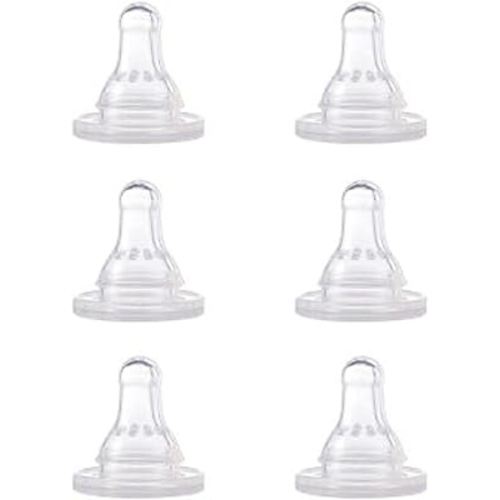 NUK First Essentials Silicone Baby Bottle Nipples, Slow Flow, 6 Pack