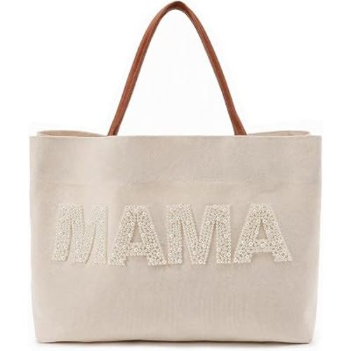 Mama Tote Bag, New Mom Hospital Bag Gift Large Canvas for Women