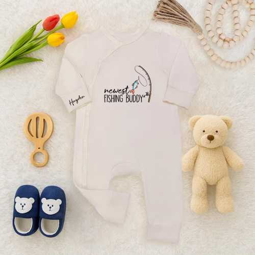 Newest Fishing Buddy Baby Bodysuit, Custom Fish With Daddy Baby Romper, Go Fishing Baby Bodysuit, Baby Infant Outfit