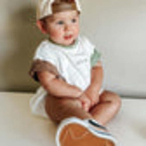 Custom Embroidered Colorblock T-Shirt Romper or Oversized Tee & Biker Set | Little Joy Co.