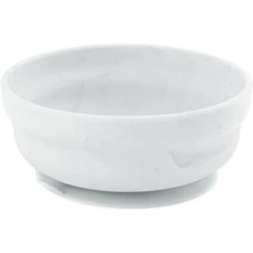 Bumkins Baby Bowl, Silicone Suction, for Babies, Toddlers and Kids, Baby Led Weaning, Feeding Essentials, Platinum Silicone, Non Skid Sticky Bottom, Supplies for Children Ages 6 Months Up, Marble