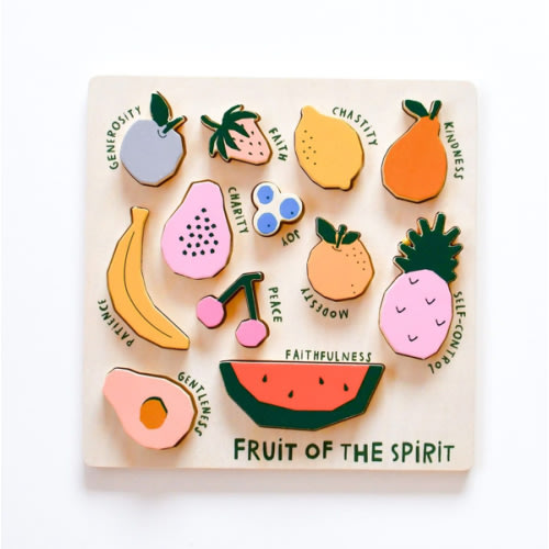 Catholic Fruit of the Spirit Wooden Puzzle