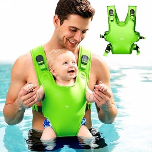 Water Baby Carrier for Newborn to Toddler 13-33 lbs 0-36 Months, Adjustable Neoprene Infant Carrier Wearing Gear for Beach Land Swimming Pool, Green