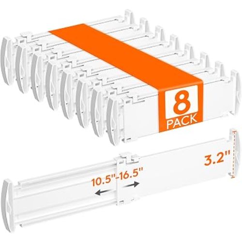 Lifewit 3.2" High Drawer Dividers for Clothes, Adjustable Drawer Organizers