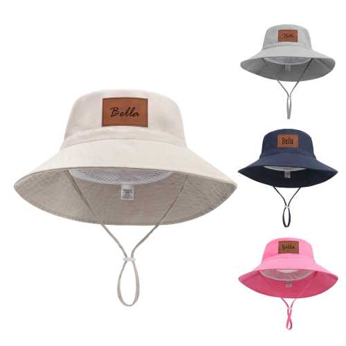 Personalized Baby Sun Hat, Custom Bucket Hat for Toddler Boys Girls Adults, Adjustable Beach Hat, UPF 50+