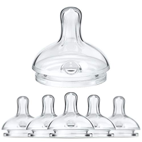 Smilo Anti-Colic Bottle Nipple, Slow Flow 2M+, Stage 1 Suitable from 2 to 5 Months, Smooth Flow Anti-Colic (Pack of 6)