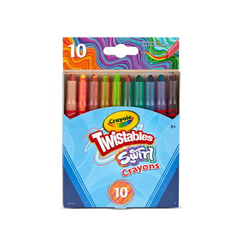 Crayola Swirl Mini Twistables Crayons, 10 Ct, Multicolor Crayons, Easter Basket Essentials, School Supplies, Classroom Supplies, Adaptive Art Tool, Gift for Kids, 3+