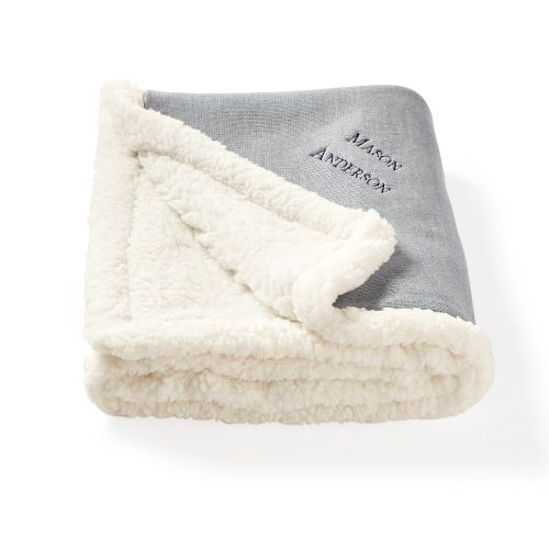 Knit and Sherpa Stroller Blanket