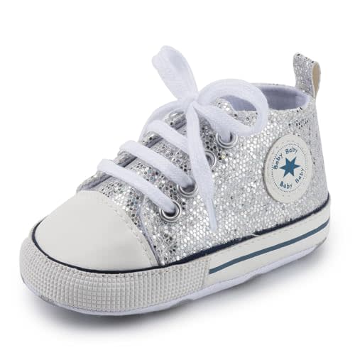 Unisex Baby Girls Boys Canvas High-top Shoes, Newborn Infant Anti-Slip Soft Sole Frist Walking Breathable Sneakers