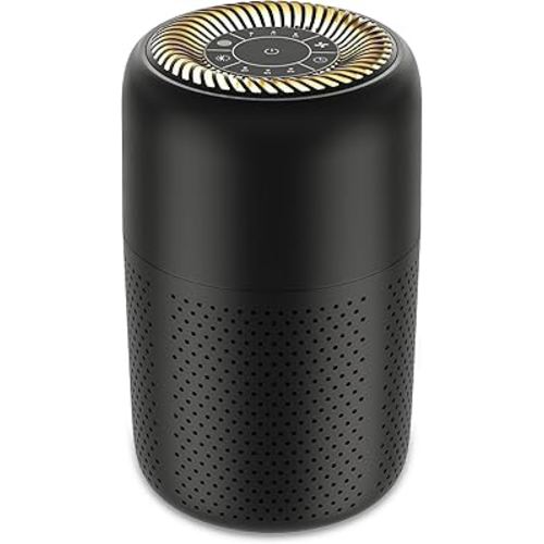 Small Air Purifiers for Bedroom Home Dorm Up to 600 sqft,20 dB Quiet Desktop Air Purifier With Night Light,H13 HEPA Filter,For Smoke Pets Dander Hair Filter,For Apartment Kitchen