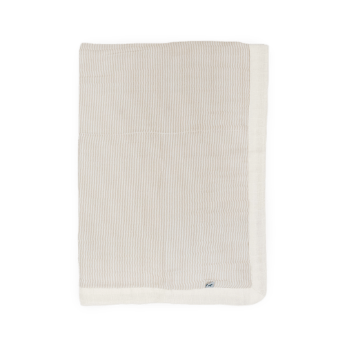 Organic Cotton Muslin Baby Quilt - Sand Stripe