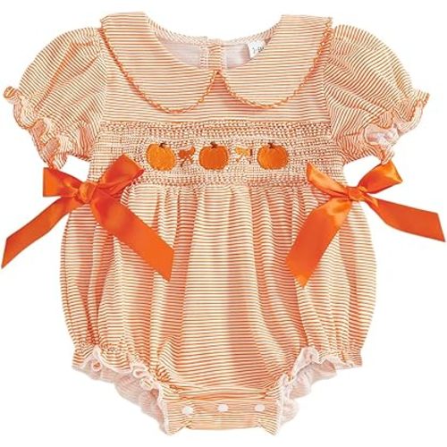 Adobabirl My First St Patrick's Day Baby Girl Outfit Clover Embroidery Bubble Romper Irish Onesie Smocked Clothes