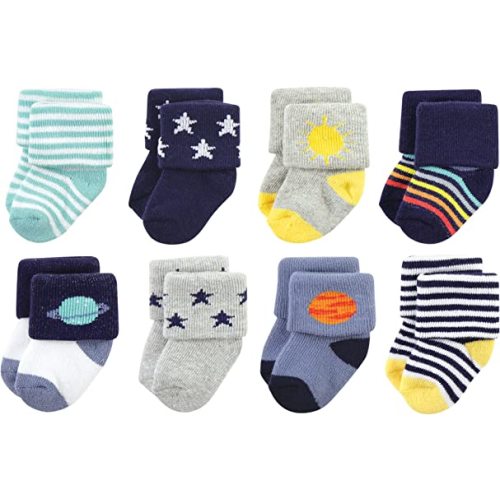 Hudson Baby baby-girls Cotton Rich Newborn and Terry Socks