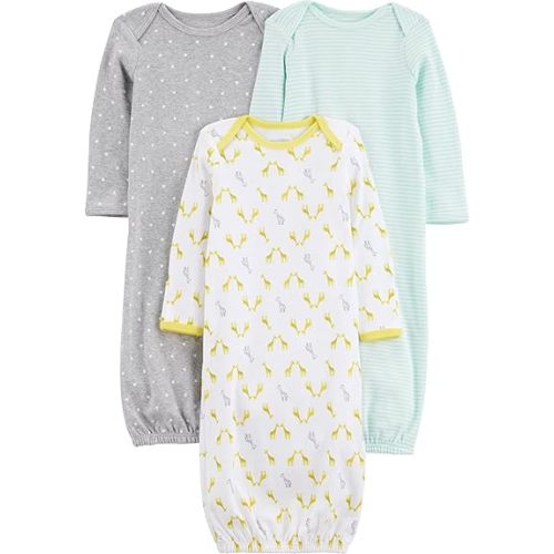 Simple Joys by Carter's unisex-baby 3-pack Neutral Cotton Sleeper Gown