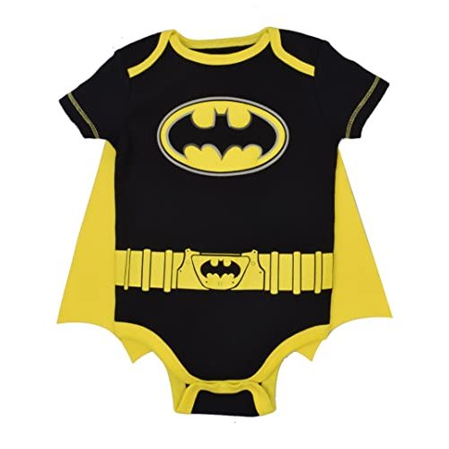 DC Comics Justice League Batman Newborn Baby Boys Cosplay Bodysuit and Cape 0-3 Months