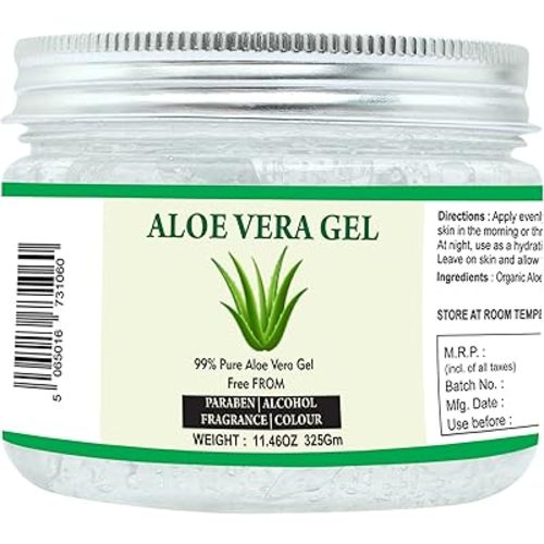 Raslok Aloe Vera Gel | 99% Pure Natural Aloe Gel | For Moisturizing Face Skin & Hair Care,Durable Moisturizing Hydrating Soothing | Non-Sticky (11.46 oz)