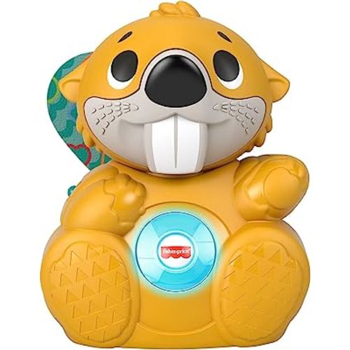 Fisher-Price Linkimals Boppin’ Beaver - UK English Edition, Light-up Musical Activity Toy for Baby, GXD79