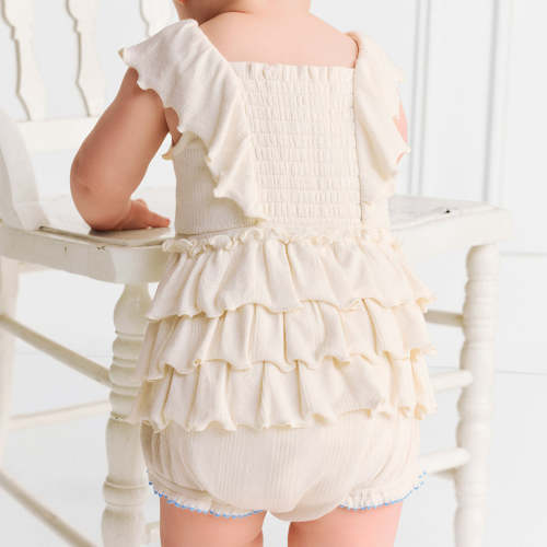Ivory Hattie Ruffled Bubble Romper