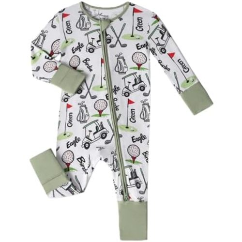 Unisex Baby Neutral 2-Way Zipper Footies, Bamboo Viscose Romper Outfit, 0-24 Months One-piece Jumpsuit for Boys Girls