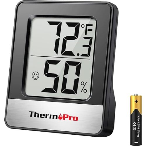 ThermoPro TP49 Digital Hygrometer Indoor Thermometer Humidity Meter Room Thermometer with Temperature and Humidity Monitor Mini Hygrometer Thermometer