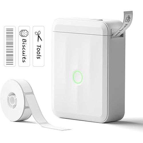 NIIMBOT Label Maker Machine Bluetooth Label Printer for School Home Office Organization, Wireless Mini Labeler D110 Upgraded Version, Label Machine with Label, White
