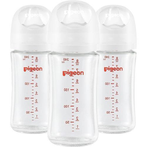 Pigeon - Glass Bottle 5oz/147ml (3-Pack) with SS Nipple 0M+