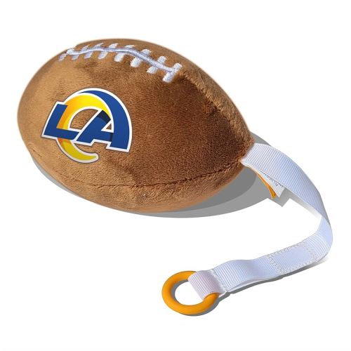 Los Angeles Rams Plush Football Pacifier Holder by Smilo - Officially Licensed NFL Soother Holder - Soft Plush Toy and Dummy Holder - Fits Any Pacifier - Stroller Accessory & Newborn Essential