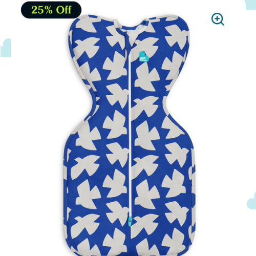 Swaddle Up™ 1.0 TOG Cotton Cobalt Paperbirds