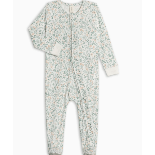 Neve Ruffle Zipper Footed Romper