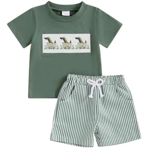 Baby Boy Summer Clothes Tropical Palm Tree Print T-shirt Shorts Set Infant Toddler Hawaiian Beach Outfits