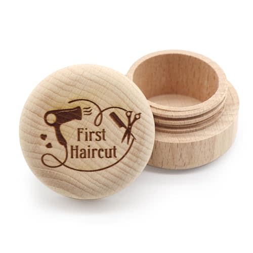 Liannan Custom Wooden First Haircut Curl Keepsake,Baby's First Curl Keepsake Box,My First Haircut Box (style 3)