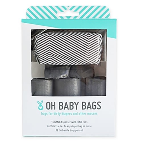 Oh Baby Bags Baby Duffel Gift Box in - Grey Stripe