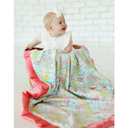 Dainty Floral Pastel Blanket | Minky Couture
