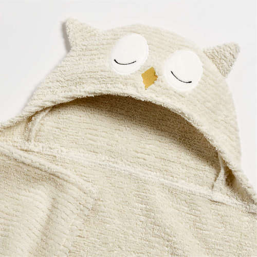 Owl 100% Organic Cotton Hooded Baby Towel