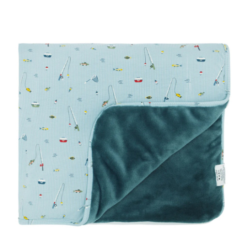 Gone Fishing Small Ribbed Toddler Blanket