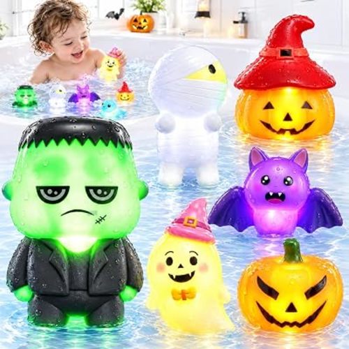 TOY Life Halloween Bath Toys, 6 Light Up Water Toys for Toddlers
