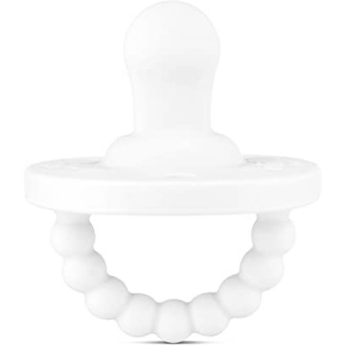 Ryan & Rose Cutie PAT Pacifier Teether (Flat, White)
