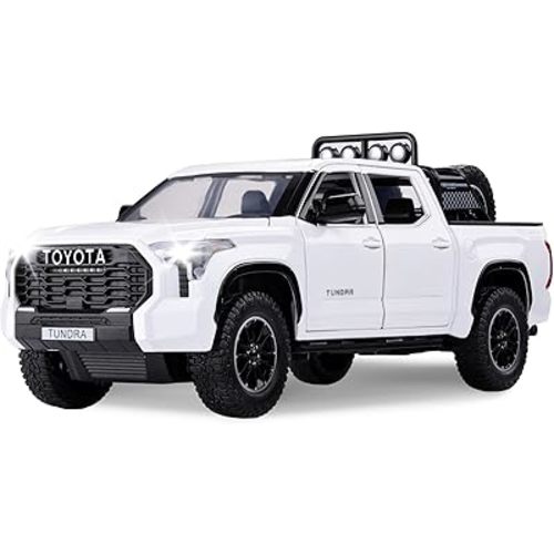 SASBSC Tundra Truck Toys for 3 4 5 6 7 Year Old Boys Off-Road Pickup Toy Trucks for Boys Age 3-5 Diecast Metal Big Trucks with Light and Sound Pull Back Model Cars Birthday Gift for Kids