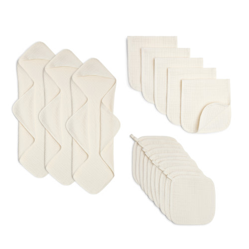 Small Story Muslin Essentials 18-Piece Gift Set - White
