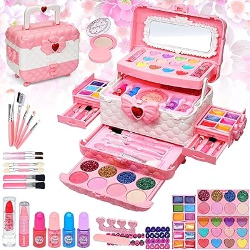 Kids Makeup Sets for Girls - Kids Makeup Sets for Girls 5-8, Maquillaje para Niñas, Play Make Up Kit, Best Toys for Little Girl,Princess Toddler Kid Stuff, Ages 3456789 10 Year Old Girl Birthday Gifts