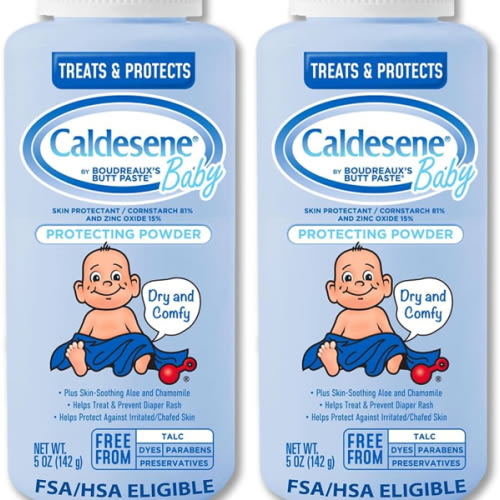Caldesene Baby Cornstarch Powder with Zinc Oxide, 5 oz (Pack of 2)