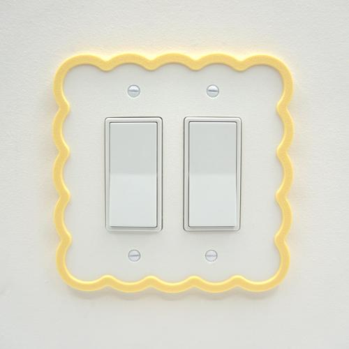 Light Switch Plate Girls Room Boys Room Nursery Decorative Cloud Wall Plate Cover Baby Bedroom  Pastel White Simple Colored Border Cloudcore