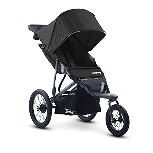 Joovy Zoom 360 Ultralight Jogging Stroller, Large Canopy, Lightweight Jogger, Extra Large Air Filled Tires, Black