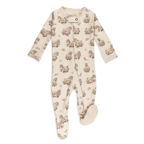 Blush Boots | Organic Zipper Footie 0-3m