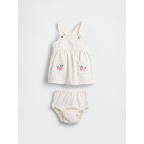 Baby Denim Strawberry Skirtall Set