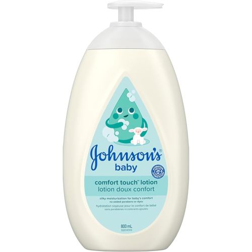 Johnson's Baby Newborn Face and Body Lotion, CottonTouch Cream, Hypoallergenic and Paraben-Free Moisturization for Baby's Sensitive Skin, Made with Real Cotton 800ml