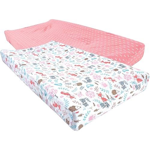 Hudson Baby Unisex Baby Cotton Changing Pad Cover, Woodland Fox, One Size
