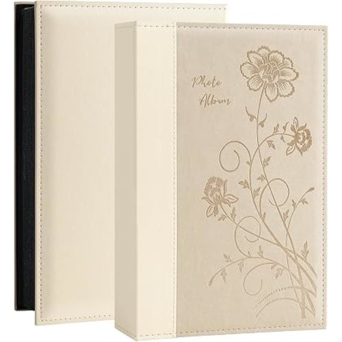 Artmag Photo Album 4x6 300 Photos, Extra Large Capacity Leather Cover Wedding Family Photo Albums Holds 300 Horizontal 4x6 Photos(Beige)